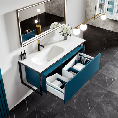 Makassar 40" Wall-Mounted Single Bathroom Vanity Set