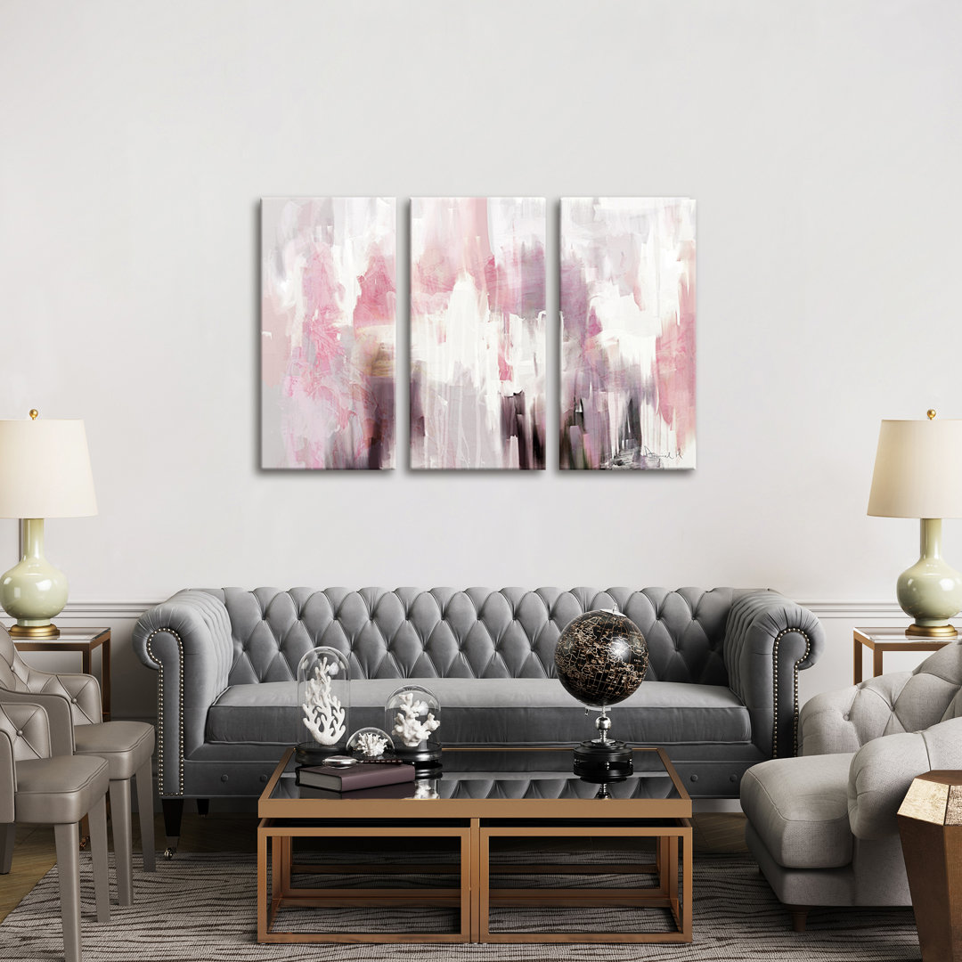 'Blush' Painting Multi-Piece Image on Wapped Canvas