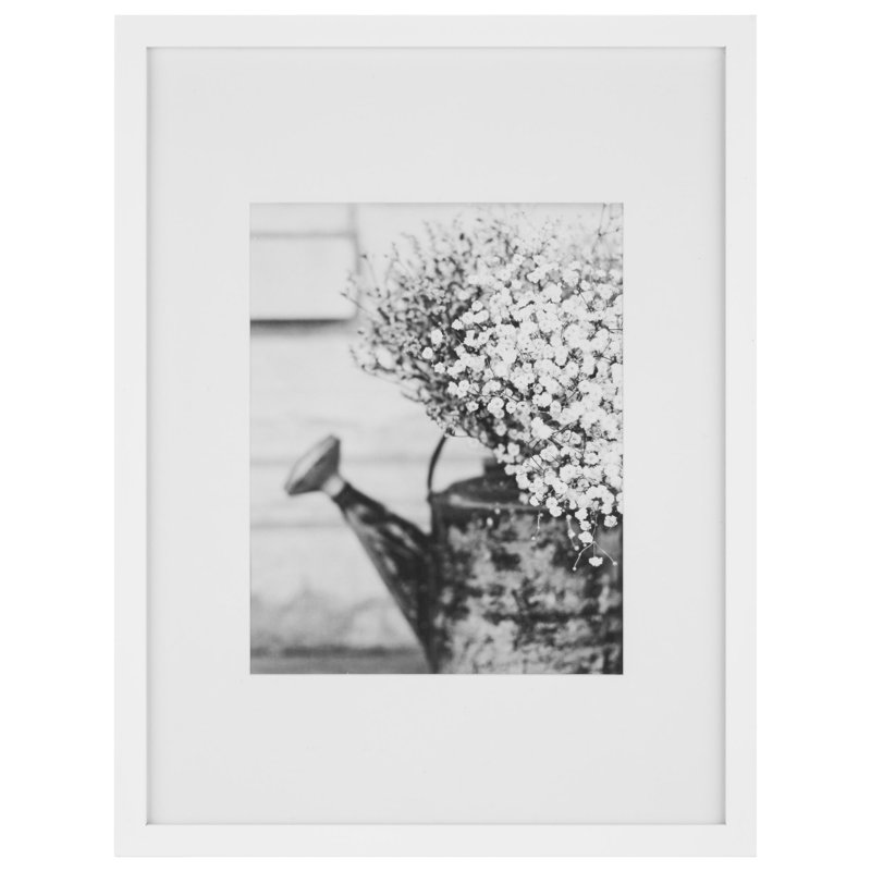 Gallery Wall Solid Wood Matted Picture Frame Kit - 7 Pieces with Two 8" x 10", Four 6" x 8", and One 12" x 16", White