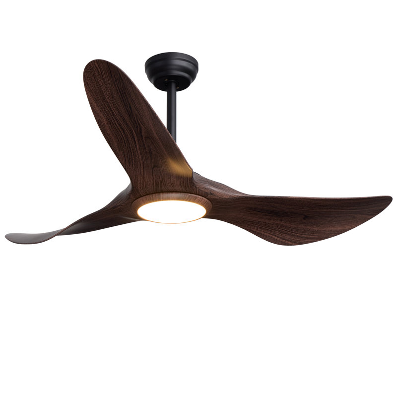 52” 3 - Blade Farmhouse LED Ceiling Fan with Dimmable Light and Remote