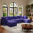 137.8" W 6 - Piece U Shape Upholstered Sectional Sofa Oversized 6-Seater Modular Sofa With Ottomans-473902261