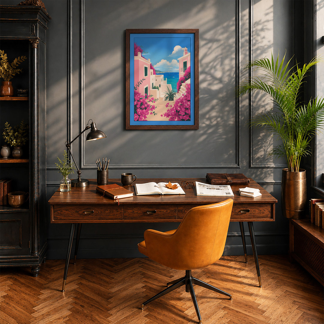 Mediterranean Escape Coastal - Framed Print