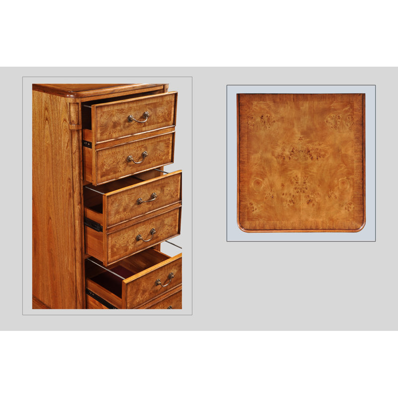 Alaba 57cm Wide 6 -Drawer Solid Wood File Cabinet