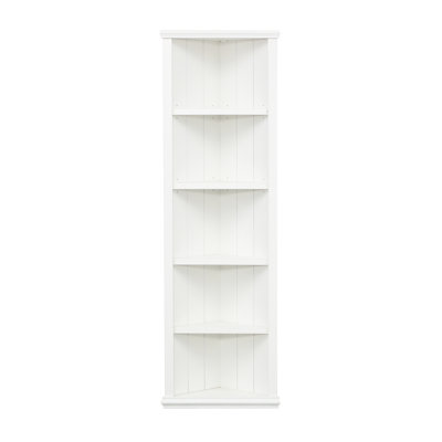 76.54'' Tall Triangle Sided White Bookshelves With Multi For Different Room Types 5 Bookshelf Bedroom And Living Space Design