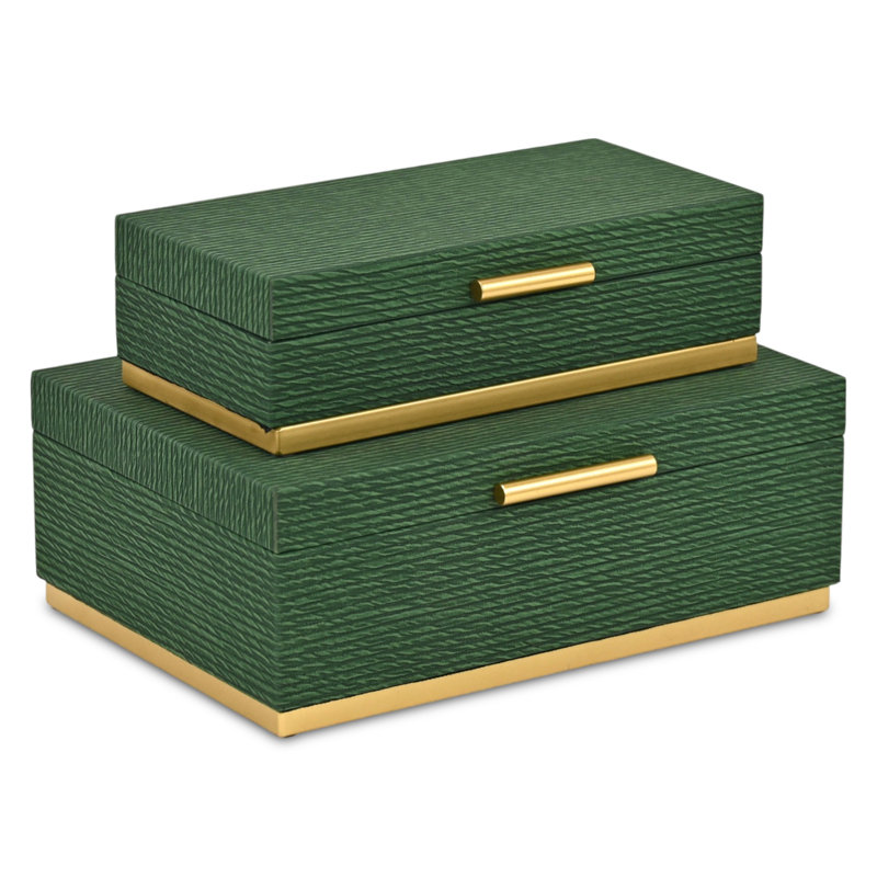 Ensemble de boîtes rectangulaires Kain, Vert