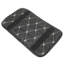 Tapis de rangement pour accoudoir de voiture, imperméable et anti-poussière, en cuir PU, avec des lignes blanches sur fond noir.