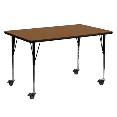Goddard Mobile 24''W x 48''L Rectangular HP Laminate Activity Table - Adjustable Legs