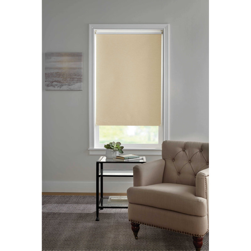 Blackout Roller Shade, Beige, 27" W