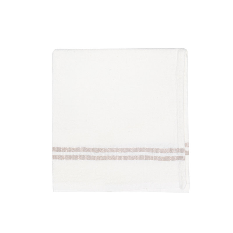Bronwen Linen Square Napkin, Ivory/Gray