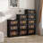 Storage Cabinet, 24", Storage Bins Storage Cabinet, 24" Side Wide Folding, Collapsible With Magnetic Door, Plastic With Wheels