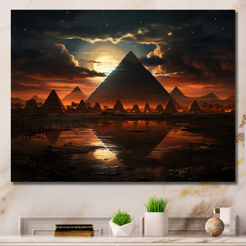 Égypte, Sphinx mystique - Égypte, art mural, Toile tendue, H 30 po x l 40 po x P 1,5 po