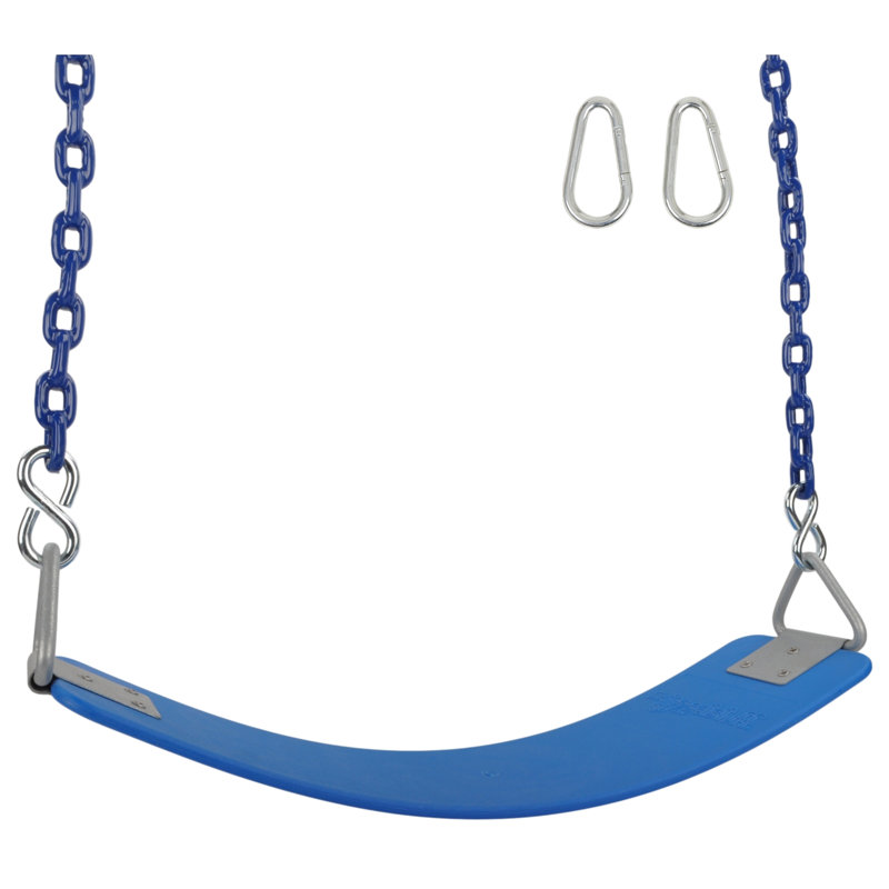 Ceinture commerciale en polymère de 8,5 pi Chaîne enduite, Bleu, 102 po