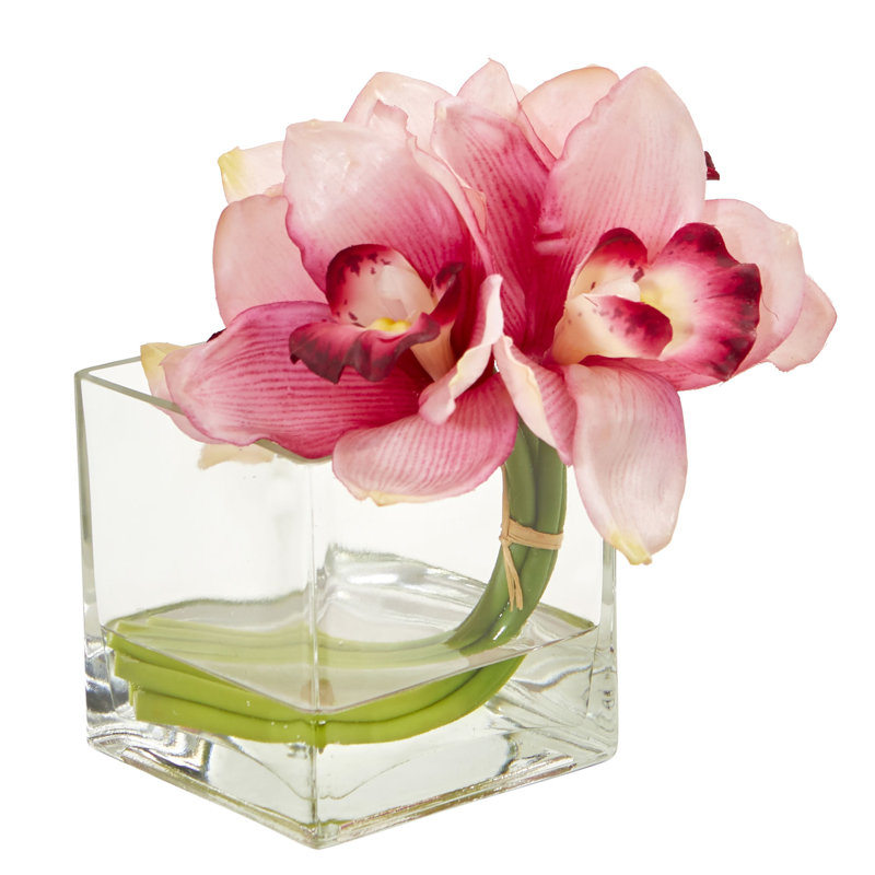 Orchids Arrangement in Vase, Pink
