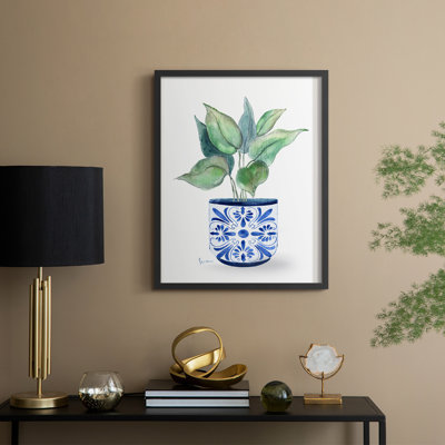 Plant Chinoiserie I Framed Print - Solid Wood