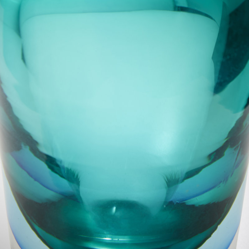 Contemporary Ophelia Blue Glass Table Vase - 8.75" High