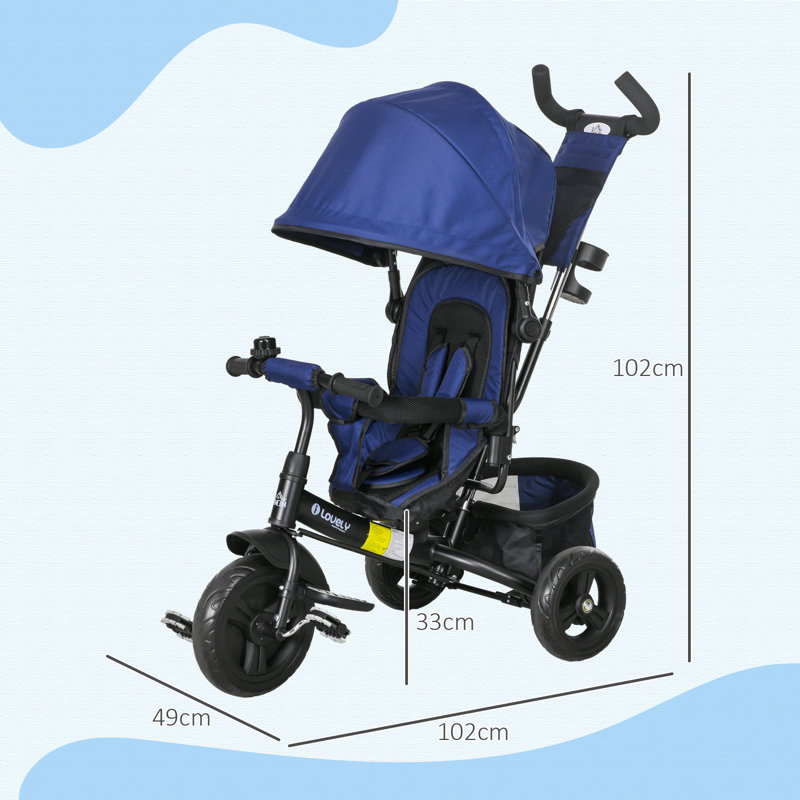HOMCOM Pedal Ride On, Dark Blue