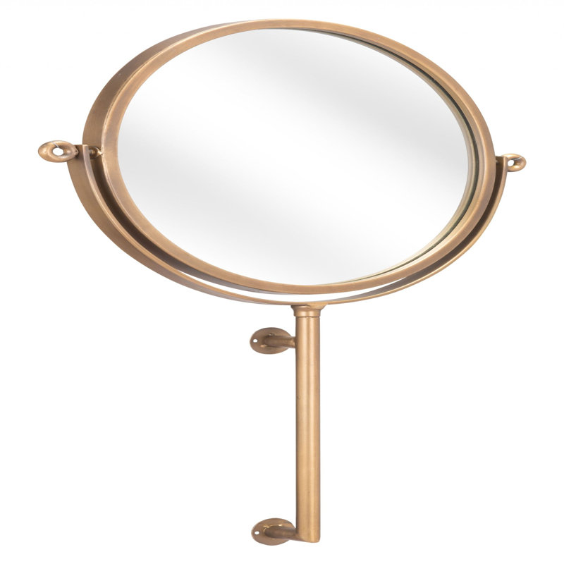 Gold Round Stainless Steel Wall Mount Vanity Mirror