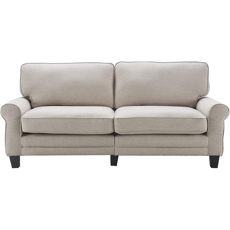 Serta Copenhagen 78 Sofa - Pillowed Back Cushions and Rounded Arms,  Durable Modern Upholstered Fabric - Gray