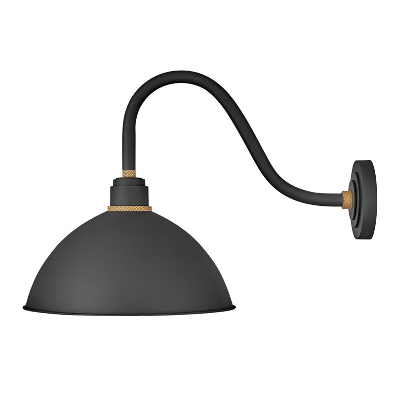 Foundry Wall Mount Outdoor Barn Light, 17" H x 12" W x 24" D, Black