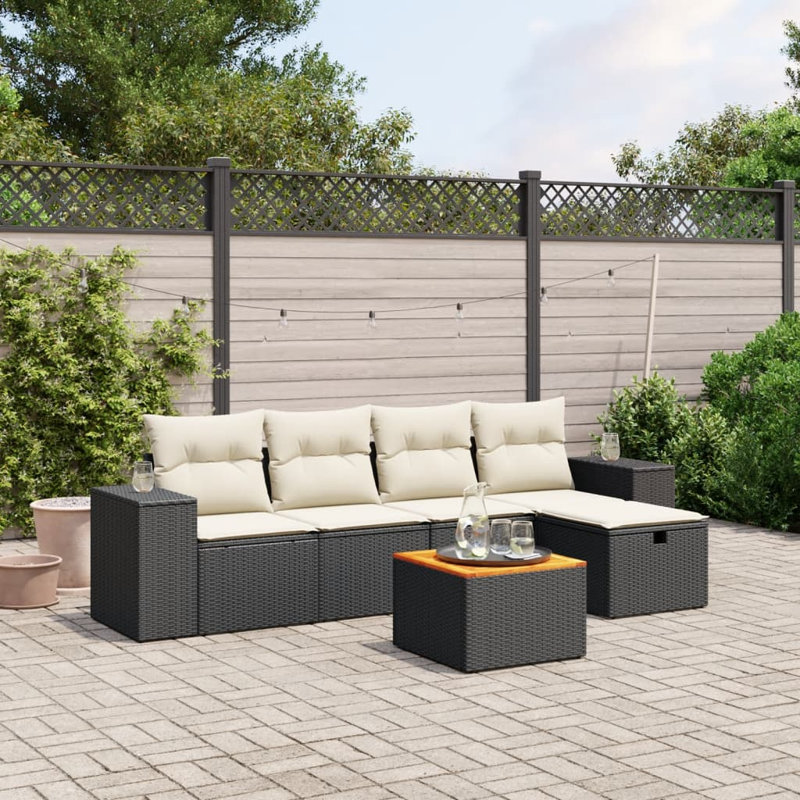 Vidaxl Garden Sofa Set Black