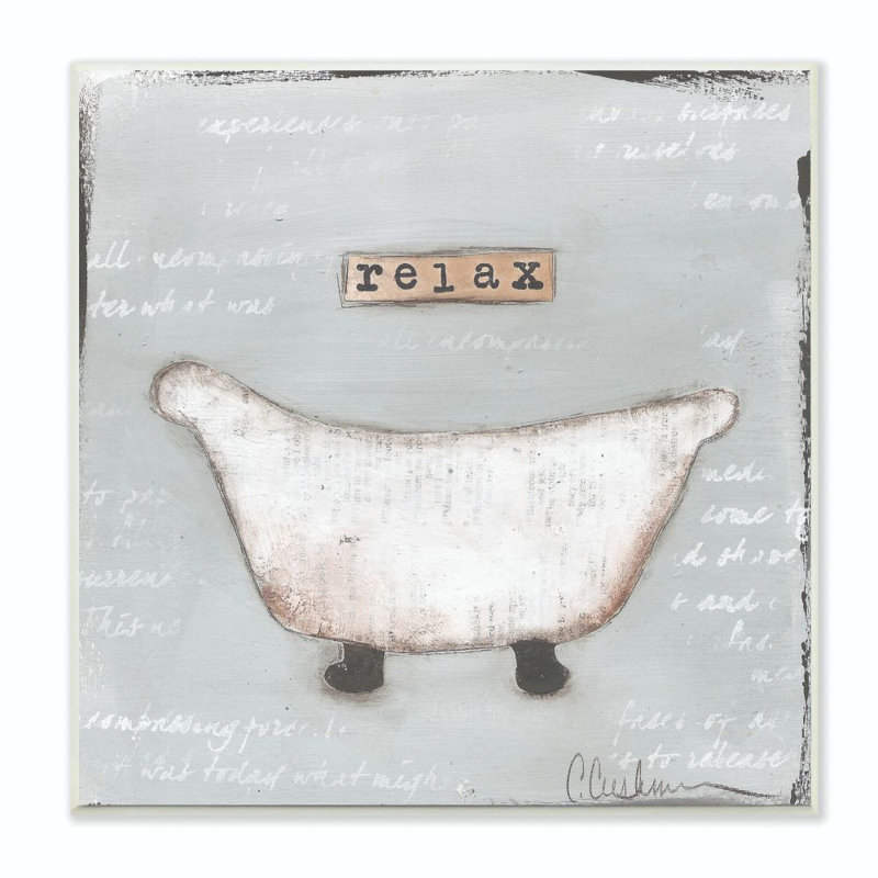 «Relax Bathaign Pastels Bath», impression sur toile, Plaque murale, H 12 po x l 12 po x P 1,5 po