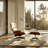 Real Leather lounge chair with Solid Wood-119218614