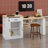 Extendable Island Console With Drawers, Cabinet, Shelving And Multi-Function Table