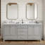 Armoire de rangement de salle de bain en bois massif, meuble-lavabo autoportant avec deux lavabos gris-1670598550