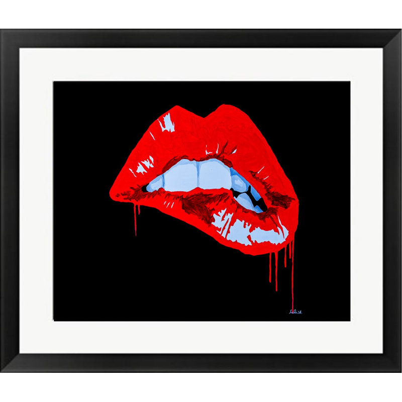 « sexy baiser », impression encadrée lèvres