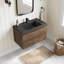 Meuble-lavabo mural en mélamine de bois de 91 cm (36 po), aspect bois naturel, surface résistante à l'usure, anti-rayures et non poreuse facile à nettoyer, préassemblé-2030119472