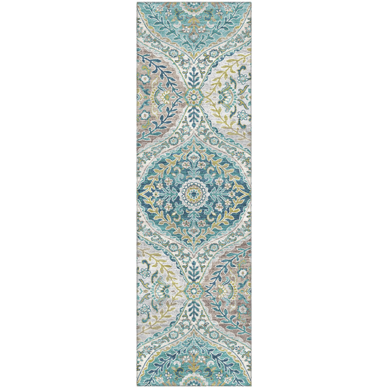 Premium Machine Washable Pinkston Panels Rug, Runner 2'3" x 7'6"