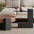 2 Piece Set of Modern Round Wood Coffee Table with Geometric Leg Design