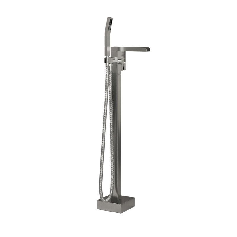 Topcraft Freestanding Bathtub Faucet With Handheld Showerhead, Brushed Nickel