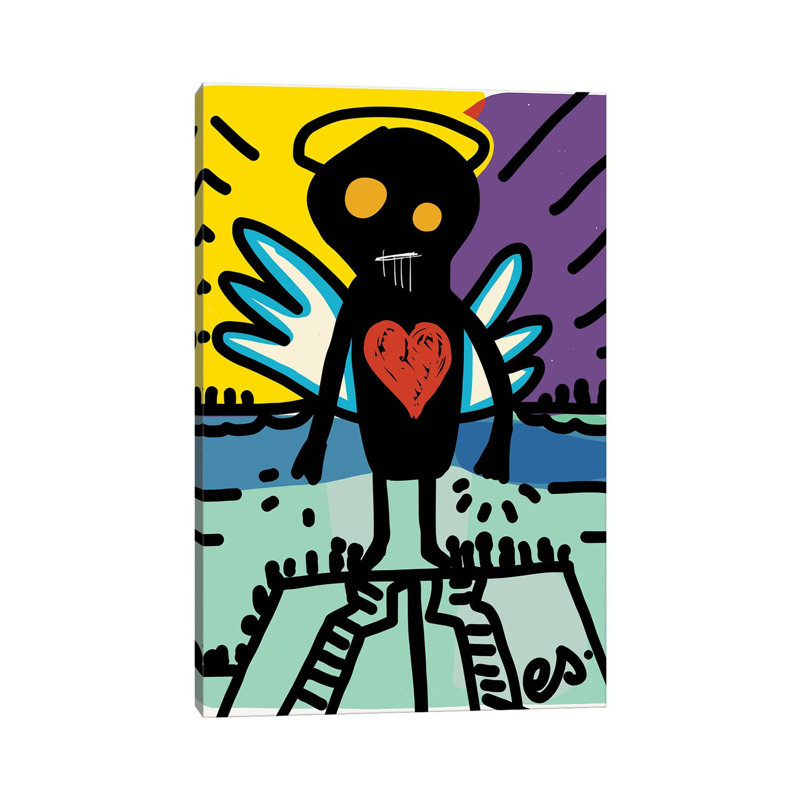 Black Angel Of Love by Emmanuel Signorino - Wrapped Canvas Gallery-Wrapped Canvas Giclée