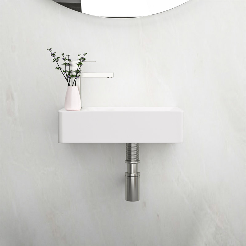 MONSFEST 8.7'' Ceramic Rectangular Bathroom Sink