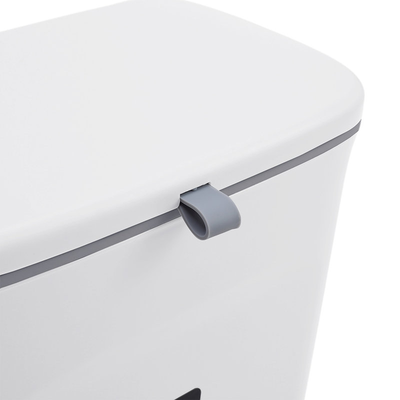 Ardara Plastic Step On Kitchen Trash Can - 1.9L, Whtie
