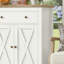 Buffet de cuisine blanc, 4 portes, 2 tiroirs, hauteur de tablette réglable.-1534143032