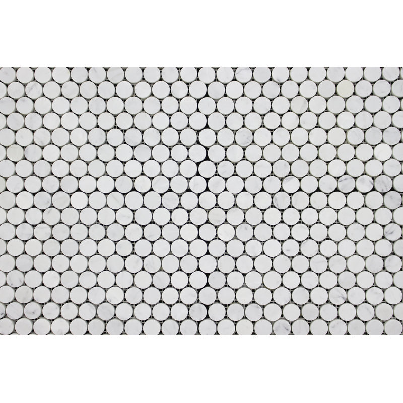 Penny 0.75" x 0.75" Marble Penny Round Mosaic Wall & Floor Tile