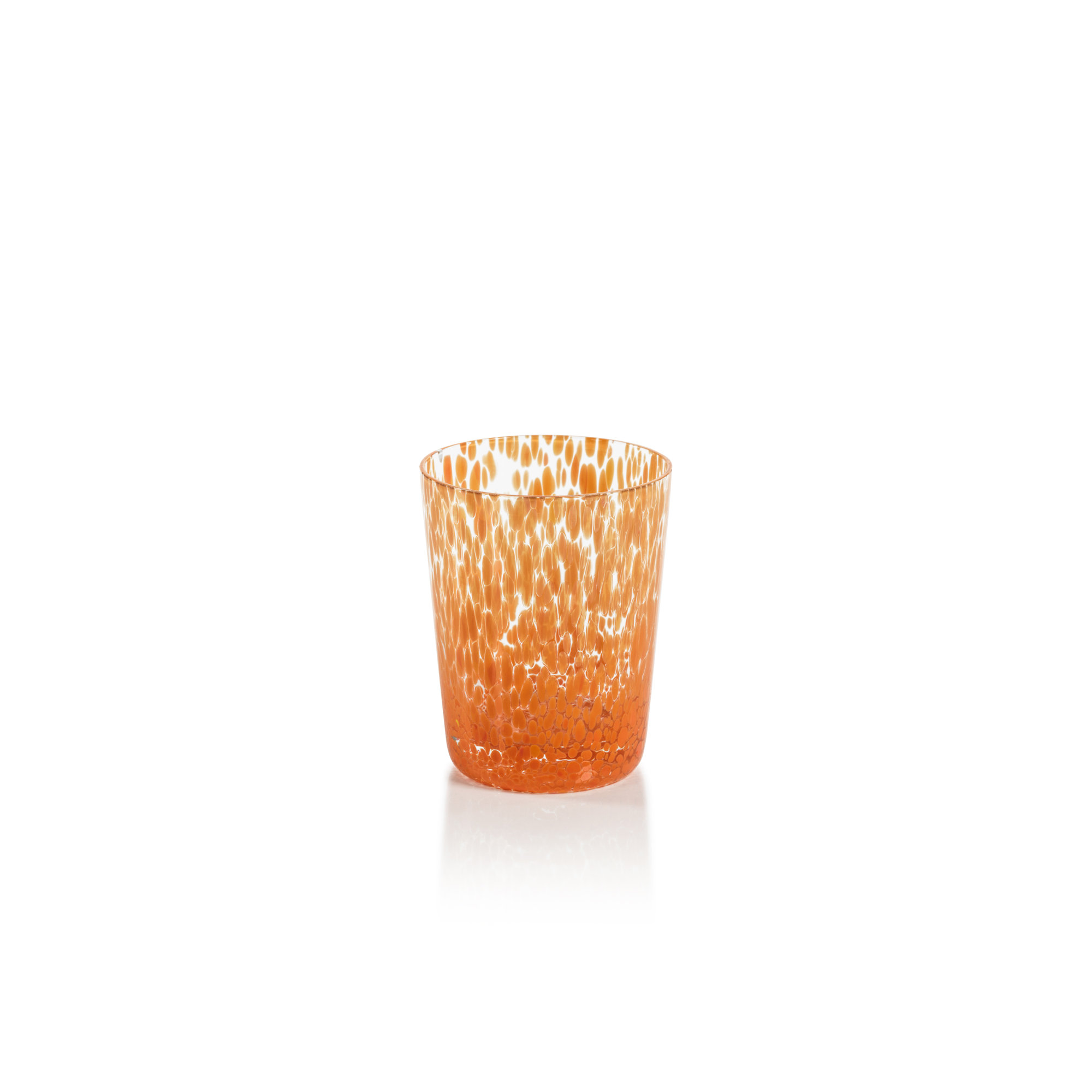 Buck Speckled Glass Tumblers, Set of 6, Orange