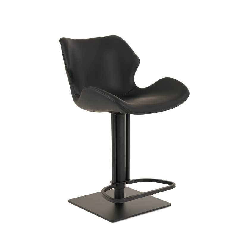 Corrie Swivel Upholstered Adjustable Height Counter Stool with Metal Frame