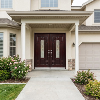 80'' Paneled Wood Front Entry Doors