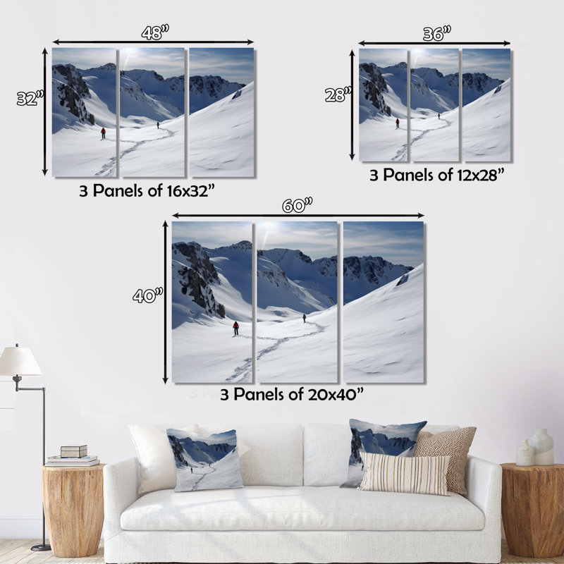 Winter Mountain Top IV sur toile, 3 pièces, H 40 po x l 60 po x P 1 po