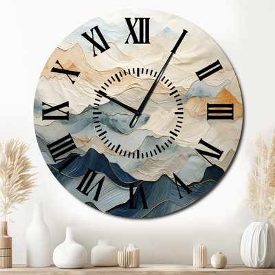 Majestic Mountain Peaks - Mountains Black Face Wall Clock