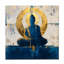 Art mural méditation en équilibre Bouddha - Toile zen bleue et dorée-930339427