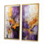 2 pièces sur toile - Fractale abstraite mauve doré-1631552439-1631552425