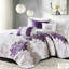 Ensemble de literie pour lit double / grand avec courtepointe en coton mauve et coussins à rabat 6 pièces