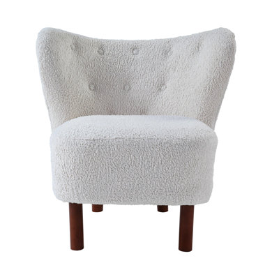 White Wingback Chair - Comfortable Seat And Back Elegant Soft Construction