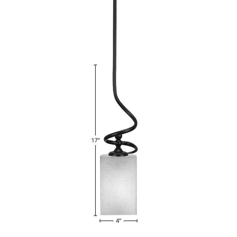 Mini-luminaire suspendu avec tige Capri, Noir mat