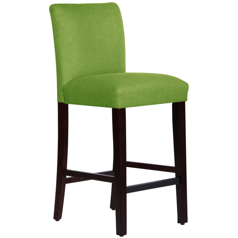Tabouret de bar et de comptoir Sylva, Tabouret de bar (siège d'une hauteur de 31 po), Espresso, Vert palmier aquarelle