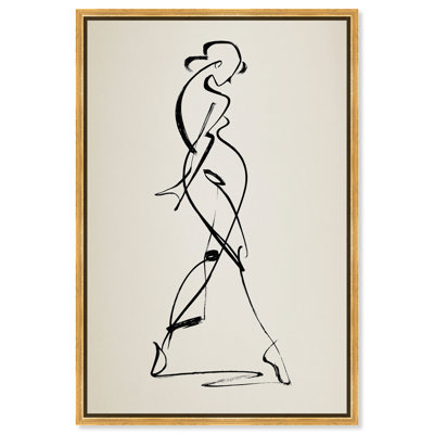 « Gestuelle beauté I », impression sur toile encadrée, art mural minimaliste par Art Remedy, cadre doré, 24 x 36 pouces